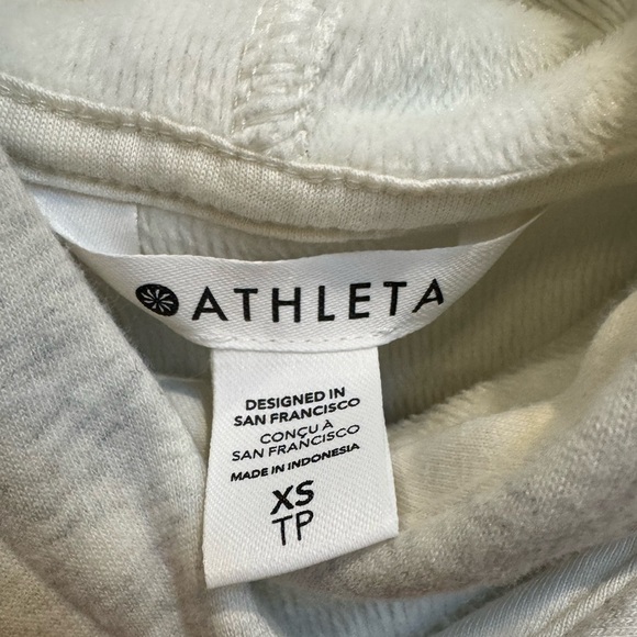 Athleta Cozy Karma Hoodie Sweatshirt Fog Grey Heather - Picture 6 of 8